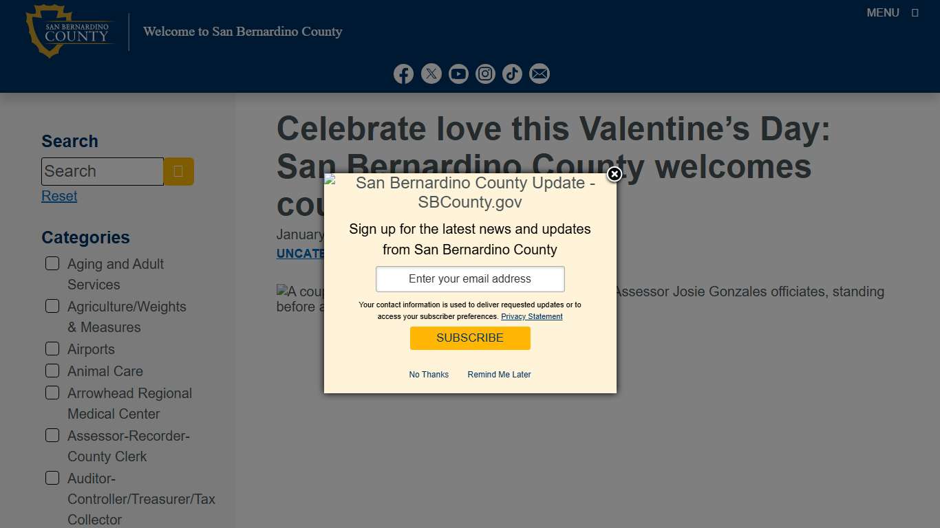 Celebrate love this Valentine’s Day: San Bernardino County welcomes couples saying “I do” – Welcome to San Bernardino County